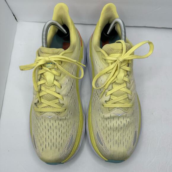 Hoka Womens size 9.5 B Clifton 8 Yellow Running Sneakers 1119394 - Picture 3 of 13